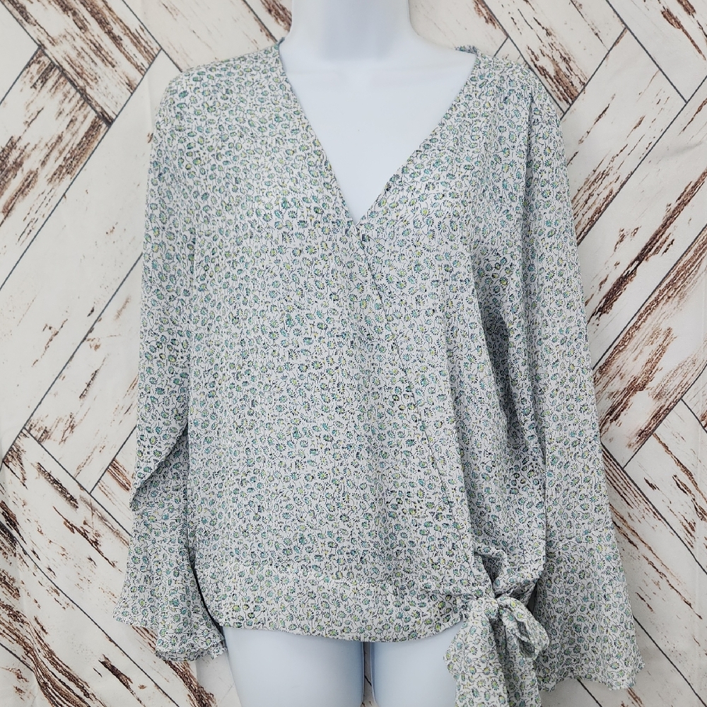 LOFT‎ Faux Wrap Floral Print Blouse